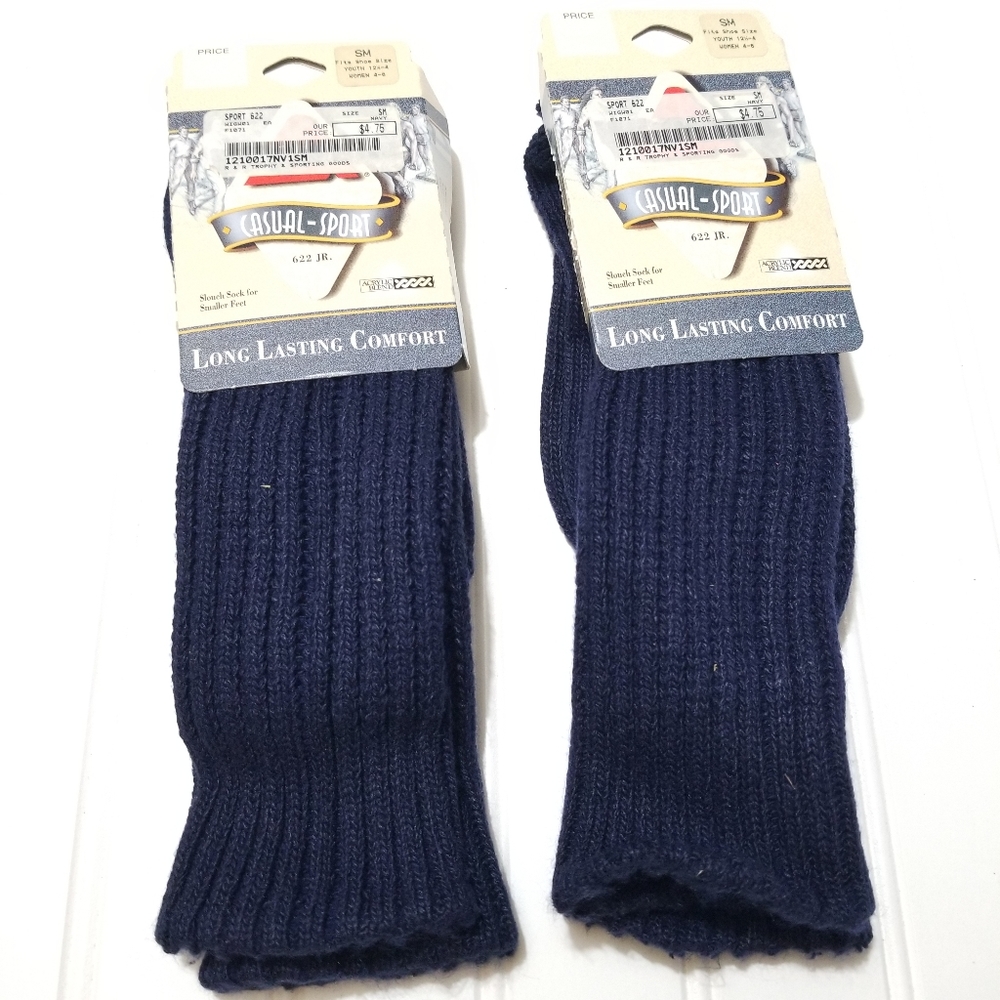 Vintage Navy Slouch Wigwam Dead stock Socks 4-6Ne